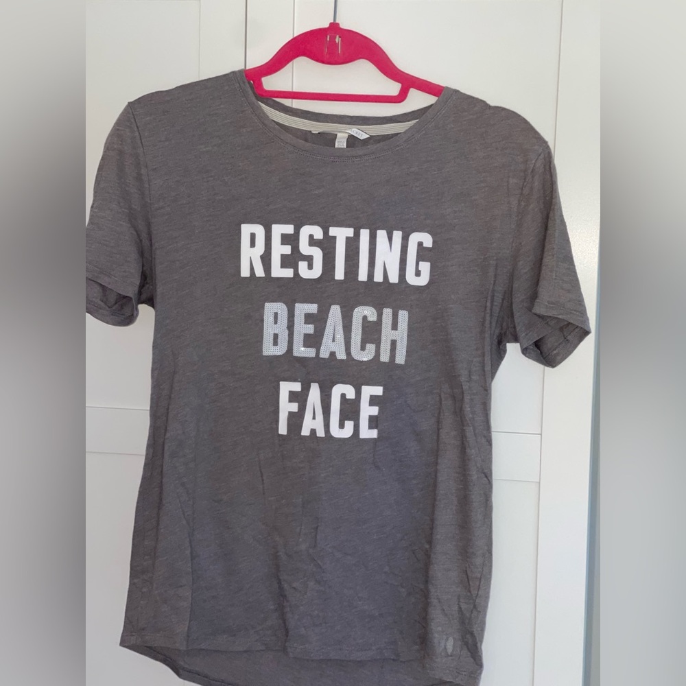 Victoria Secret Gray Sequin Tee
